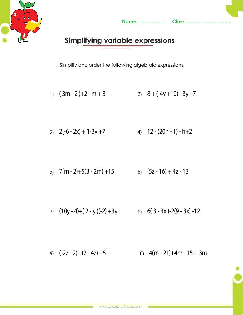 Factoring polynomials worksheets with answers and operations