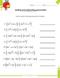 adding and subtracting polynomials worksheet