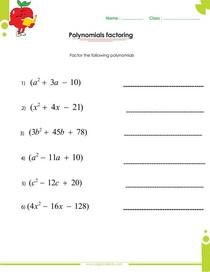 factoring polynomials worksheet with answers