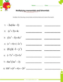 multiplying monomials and binomials